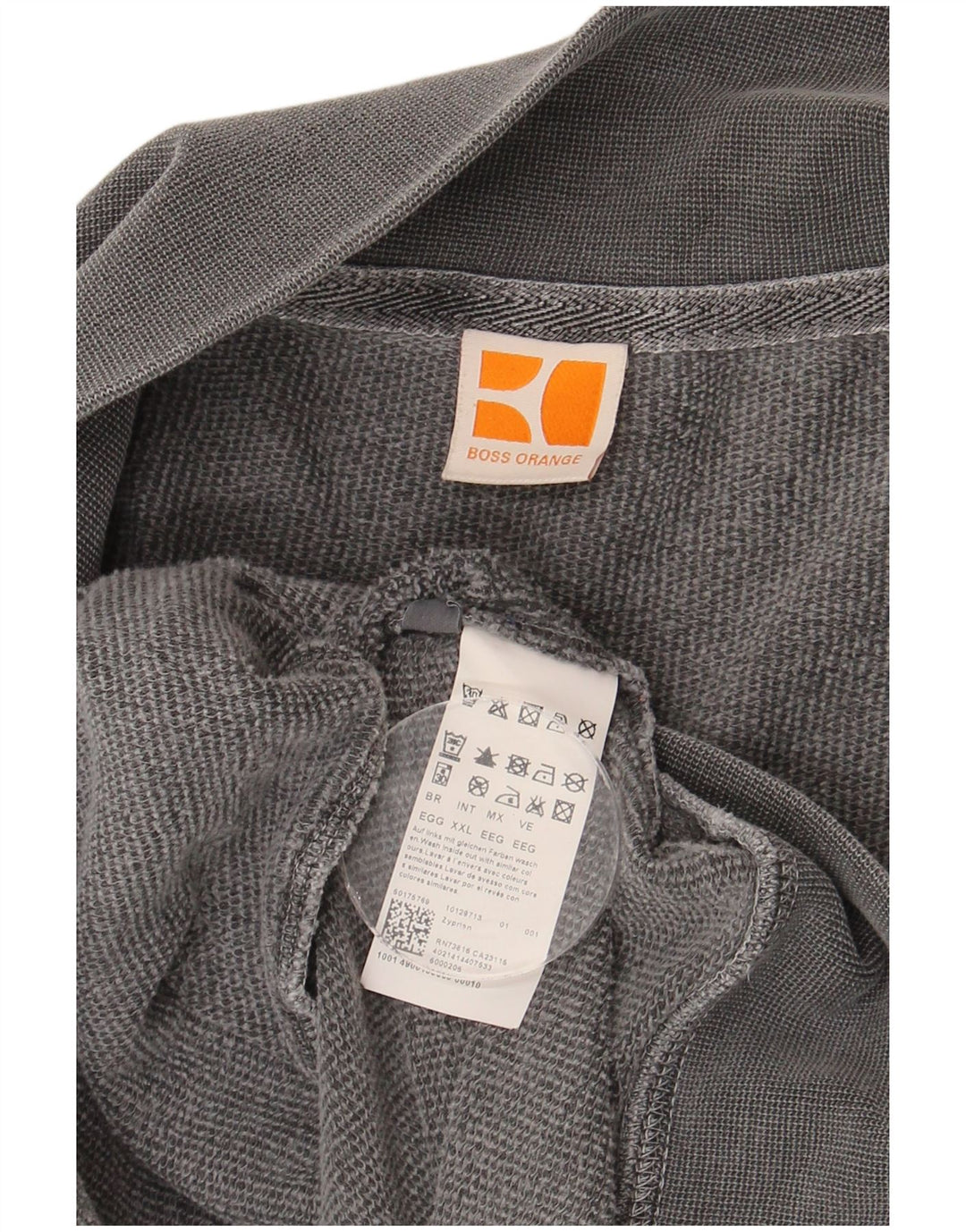 Hugo Boss Herren-Trainingsanzugoberteil, Jacke, 2XL, graue Baumwolle