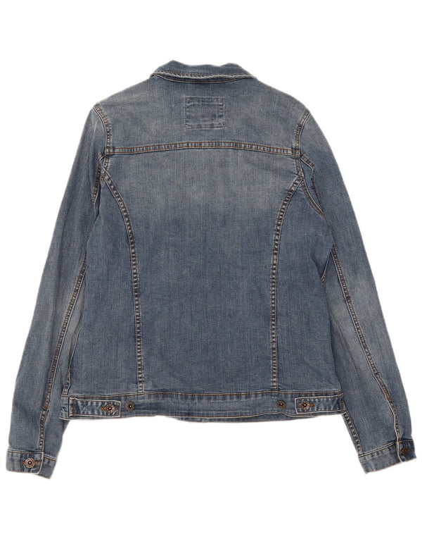 Fat Face Damen Jeansjacke UK 12 Mittelblaue Baumwolle