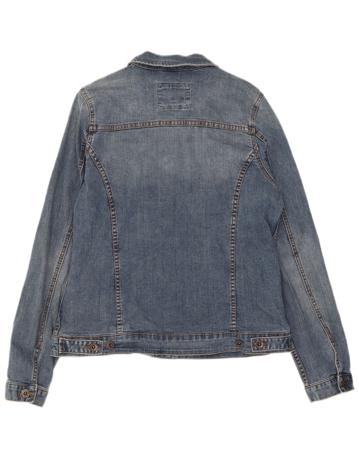 Fat Face Damen Jeansjacke UK 12 Mittelblaue Baumwolle