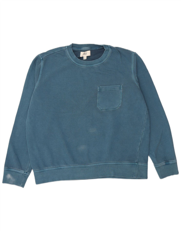Marks & Spencer Herren Sweatshirt Pullover XL Blau Baumwolle
