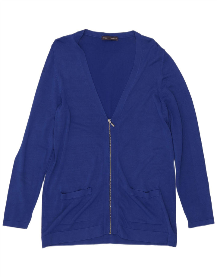 Marks & Spencer Damen-Cardigan-Pullover UK 14 Großes blaues Leinen