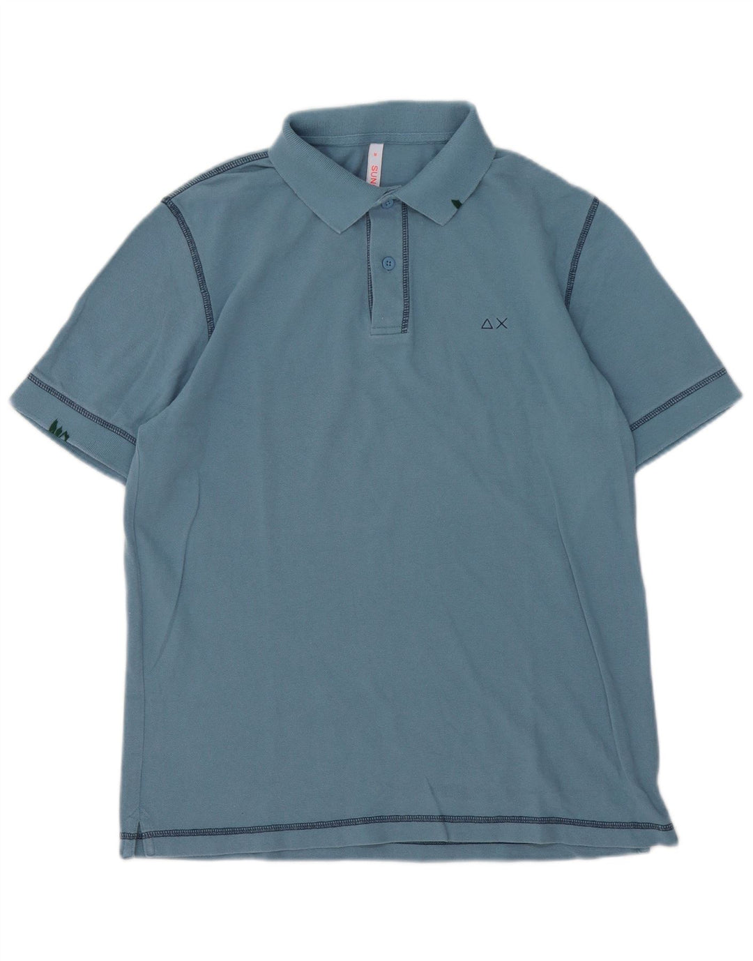 Sun68 Herren-Poloshirt aus mittelblauer Baumwolle