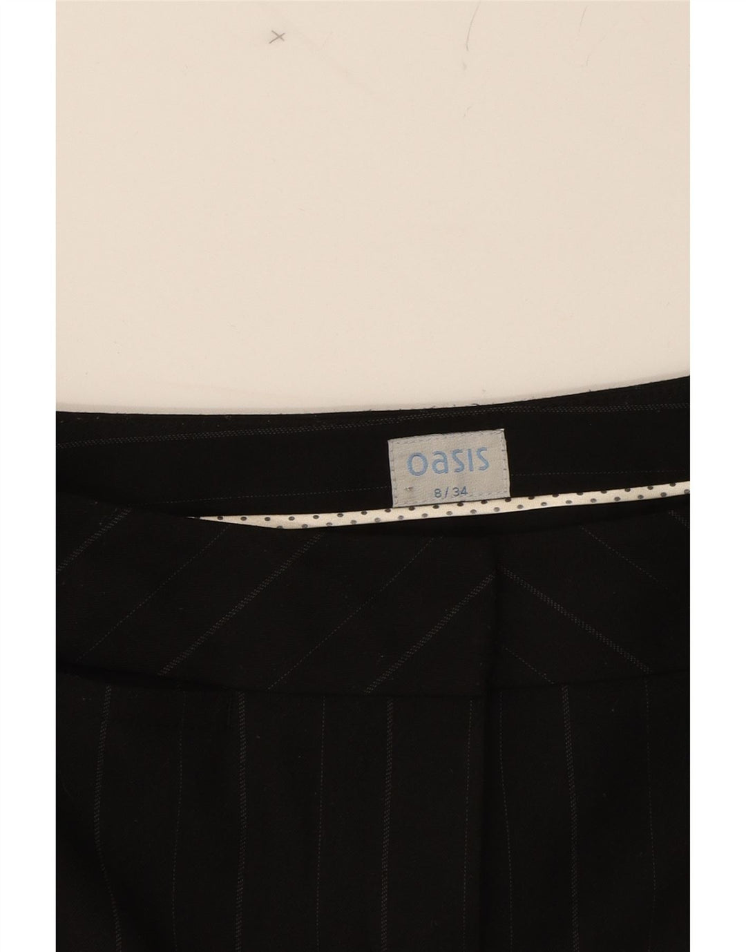 OASIS Womens Straight Skirt UK 8 Small W28  Black Pinstripe Polyester Vintage Oasis and Second-Hand Oasis from Messina Hembry 