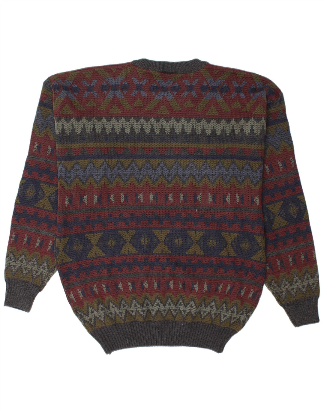 San Marco Herren-Pullover mit Rundhalsausschnitt, Größe 56, XL, mehrfarbig, geometrisch