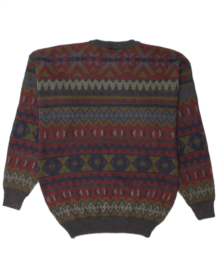 San Marco Herren-Pullover mit Rundhalsausschnitt, Größe 56, XL, mehrfarbig, geometrisch
