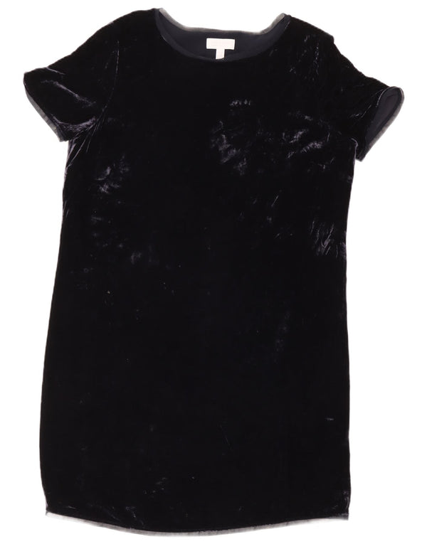 The White Company Damen Label Velvet Shift Dress UK 14 Large Marineblau