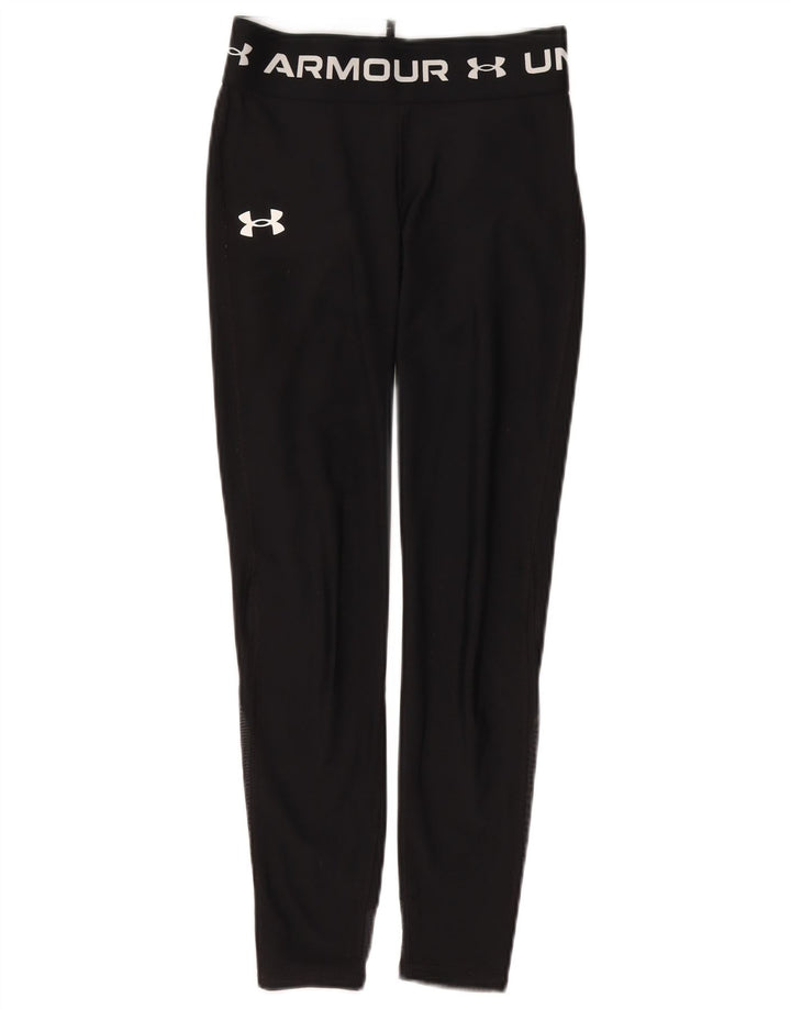 UNDER ARMOUR Mädchen-Grafik-Leggings, 9–10 Jahre, mittelschwarzes Polyester