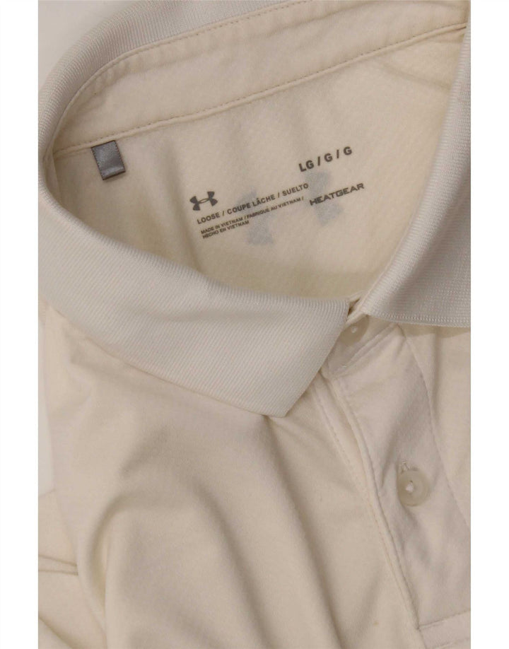 Under Armour Herren Heat Gear Poloshirt, Größe L, Weiß
