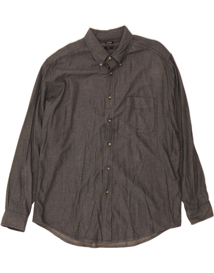 DOCKERS Mens Shirt XL Grey Chevron Cotton Vintage Dockers and Second-Hand Dockers from Messina Hembry 