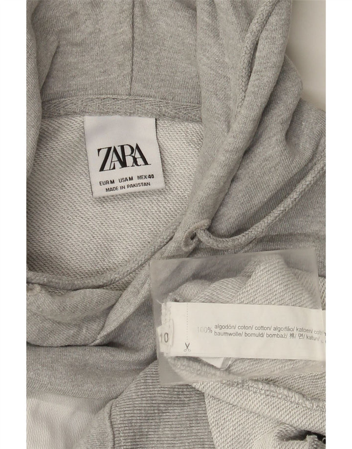 Zara Herren-Kapuzenpullover aus mittelgrauer Colourblock-Baumwolle