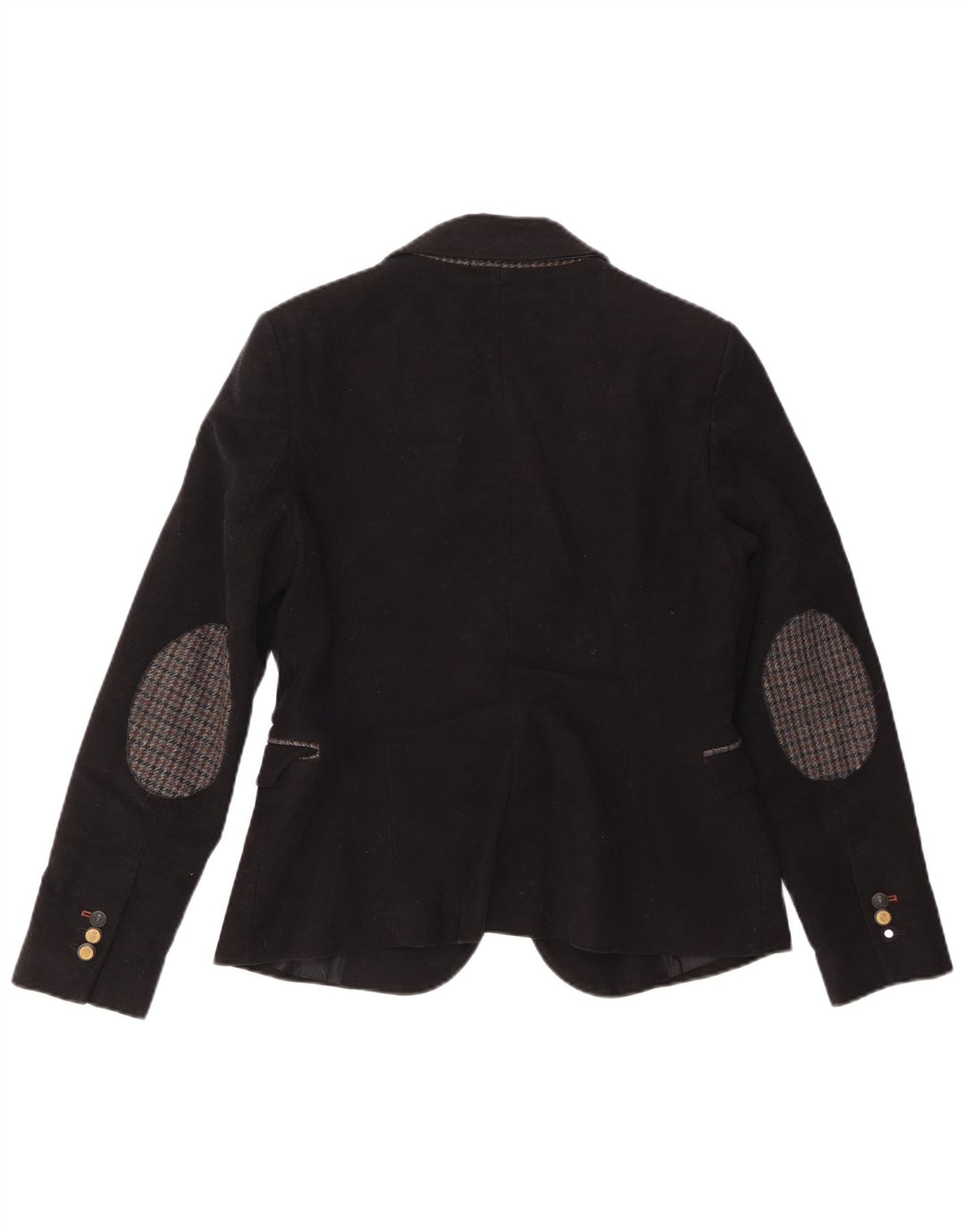Zara Damen 1-Knopf-Blazerjacke UK 14 Große schwarze Baumwolle