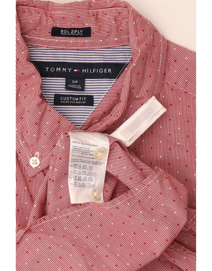 Tommy Hilfiger Herren-Hemd mit individueller Passform, klein, rot gefleckte Baumwolle