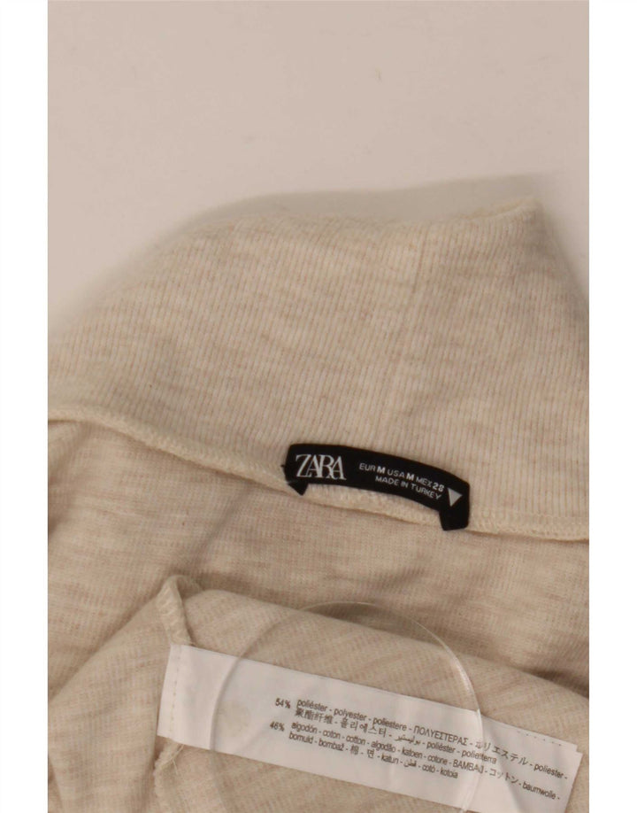 Zara Damen Weste Top UK 12 Medium Beige Polyester