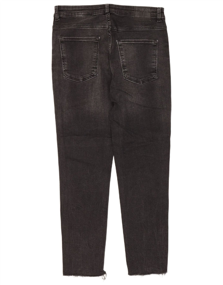 ZARA Damen Slim Jeans EU 42 Large W32 L27 Schwarz