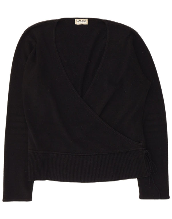 Sasha Damen-Pullover mit V-Ausschnitt, UK 18, XL, Schwarz, Acryl