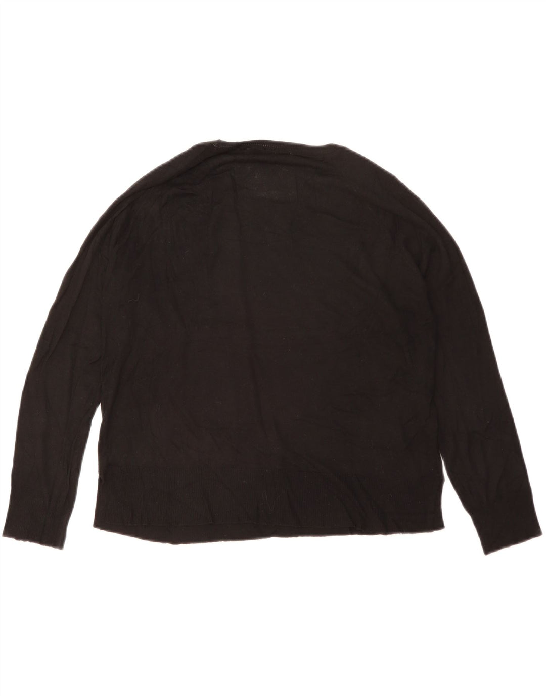 Zara Damen-Pullover, übergroß, Rundhalsausschnitt, Gr. 10, Größe S, schwarze Viskose