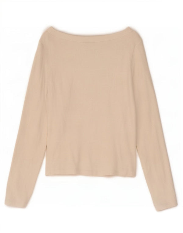 Zara Damen Crop Top Langarm UK 14 Large Weiß
