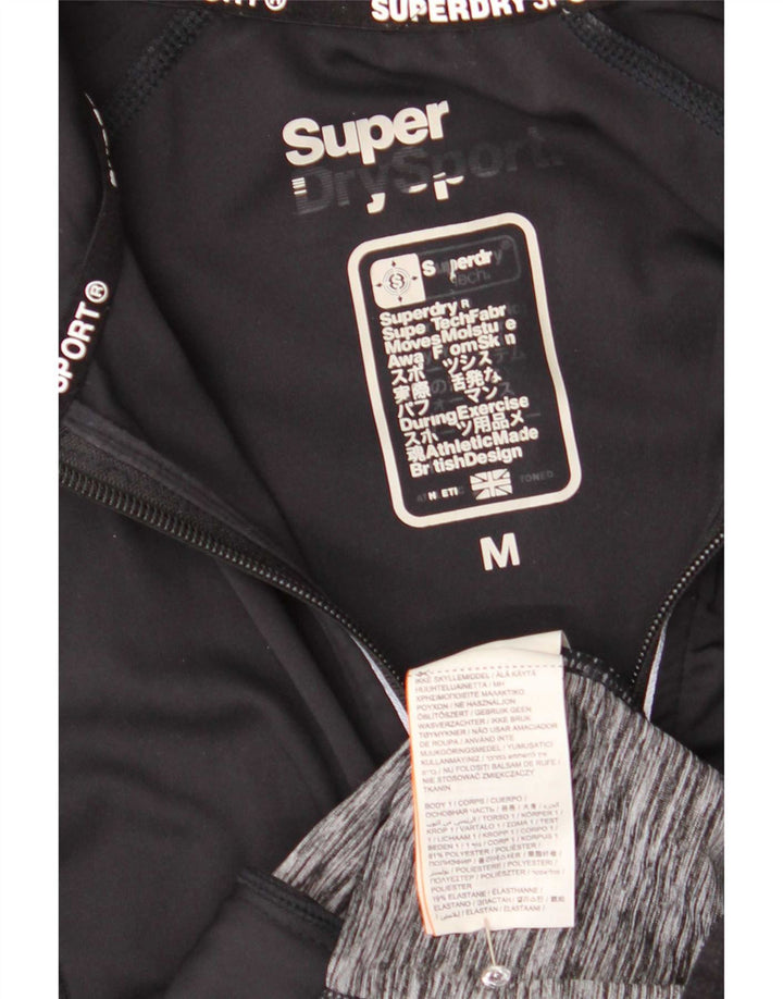 Superdry Damen-Trainingsanzugoberteil mit Grafik, UK 12, mittelschwarz gefleckt