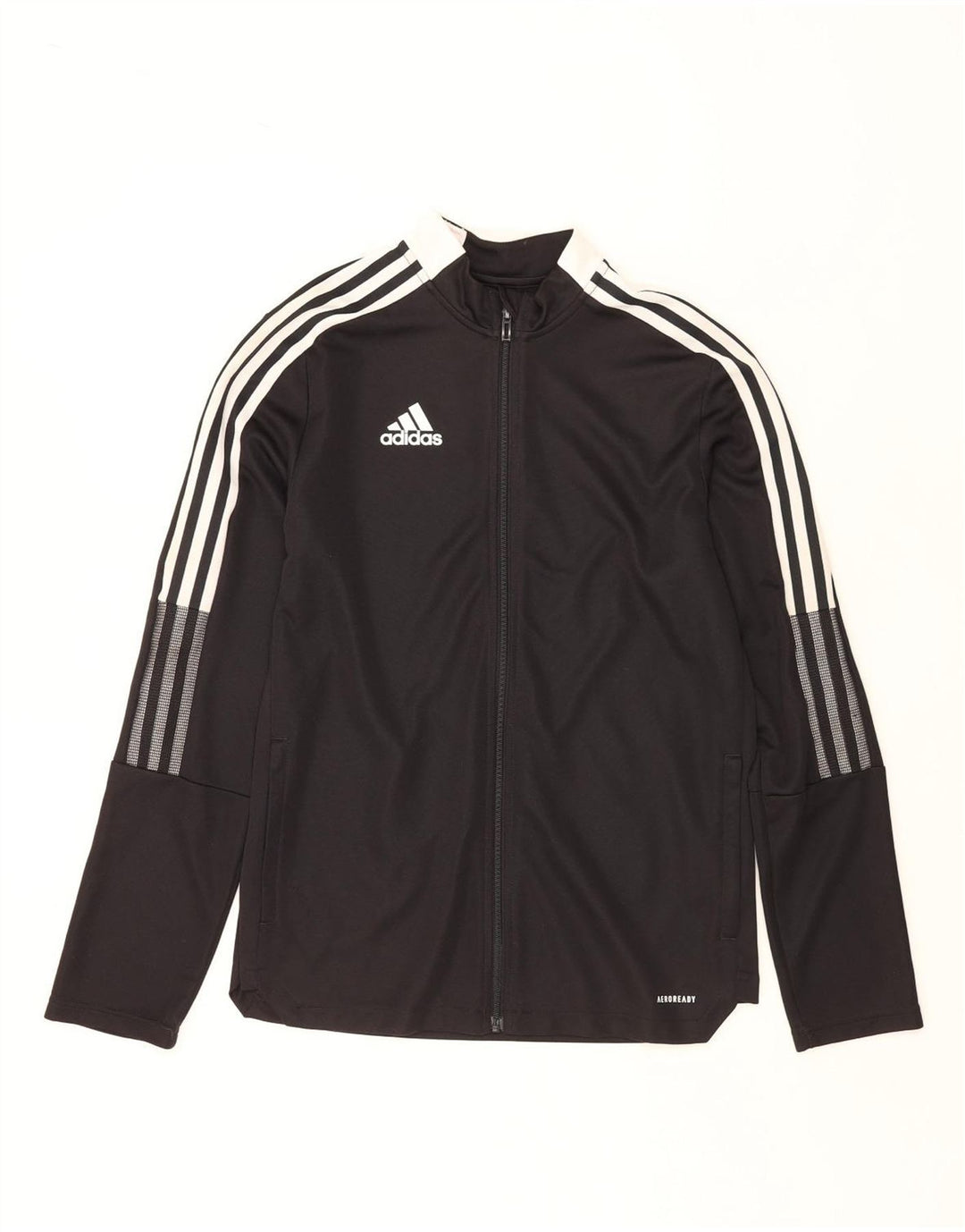 ADIDAS Jungen Aeroready Trainingsanzug Top Jacke 15-16 Jahre Schwarzes Polyester