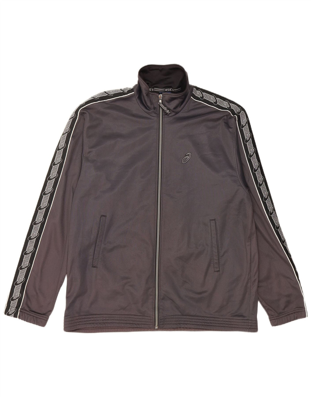 ASICS Mens Graphic Tracksuit Top Jacket XL Grey