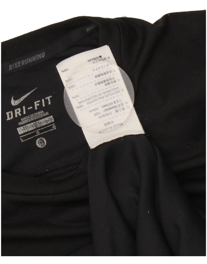 Nike Herren Dri Fit T-Shirt Top Large Schwarz Polyester