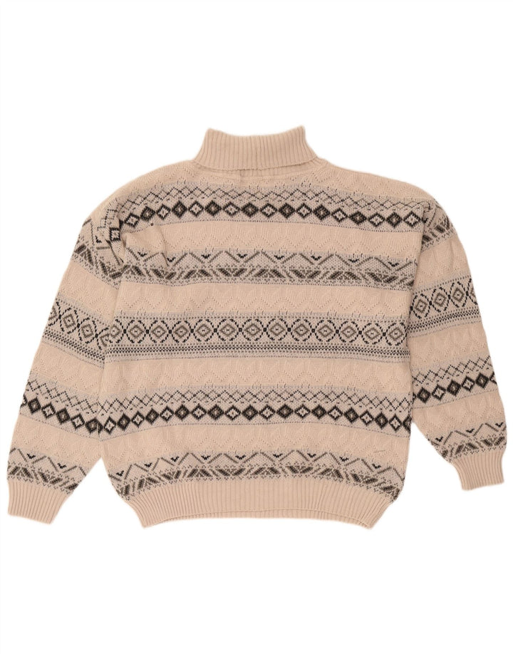 Starter Herren-Pullover mit Rollkragen, XL, beige, geometrische Wolle