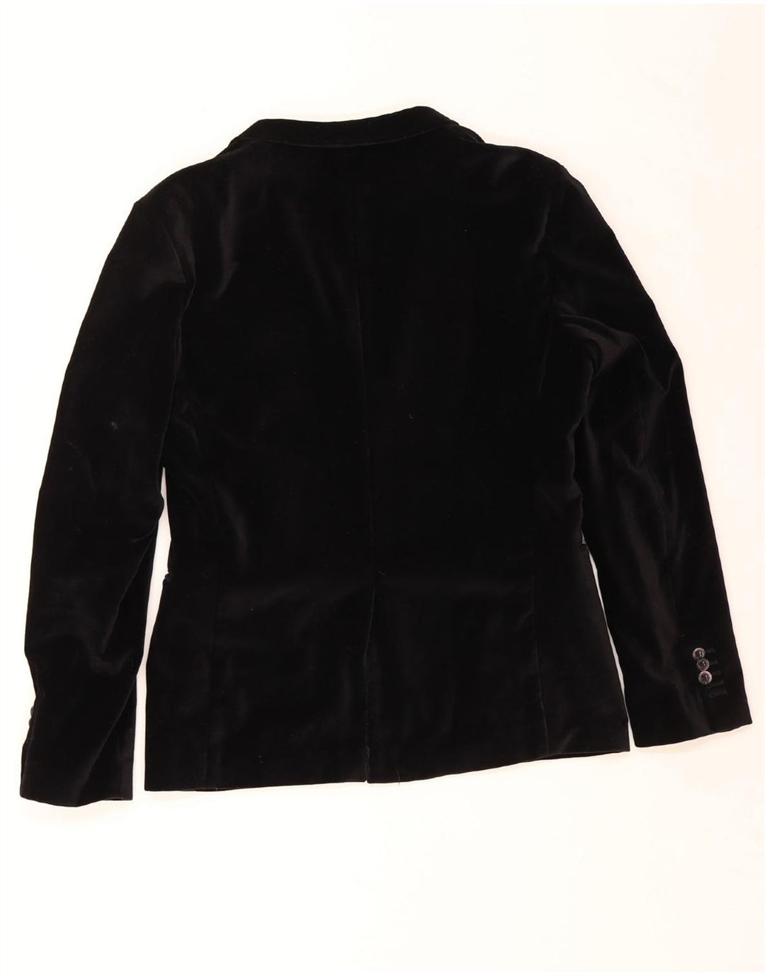 VINTAGE Herren 2-Knopf-Samt-Blazerjacke UK 36 Small Schwarz