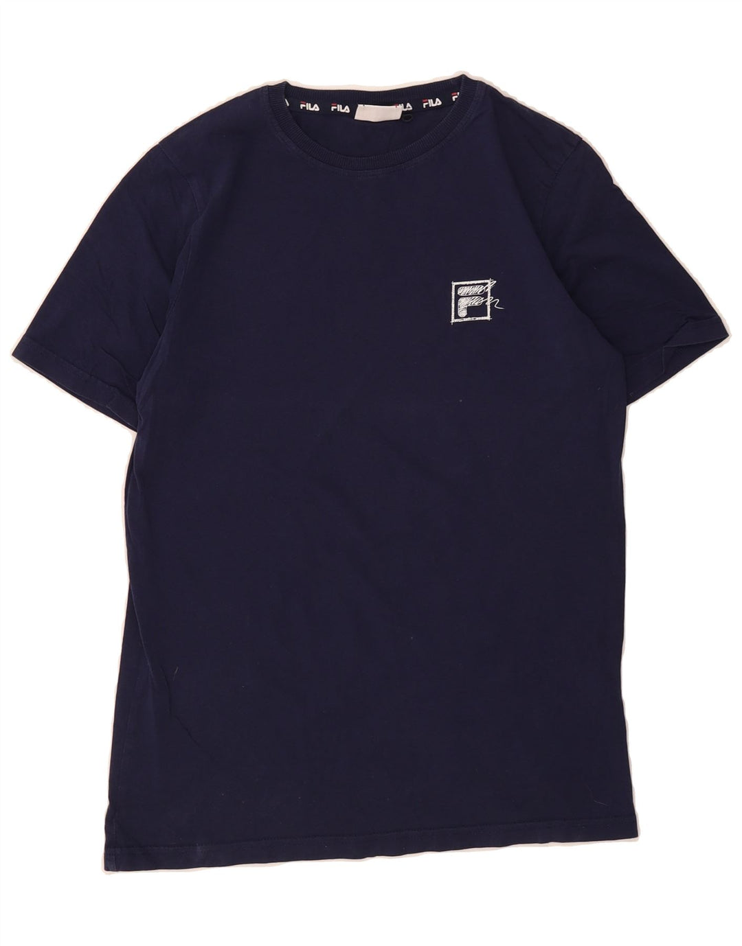 FILA Boys T-Shirt Top 15-16 Years Navy Blue Cotton Vintage Fila and Second-Hand Fila from Messina Hembry 