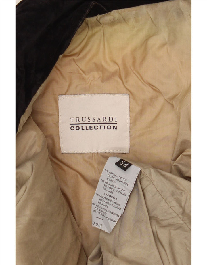 Trussardi Herren gesteppte Windjacke IT 54 2XL schwarze Baumwolle