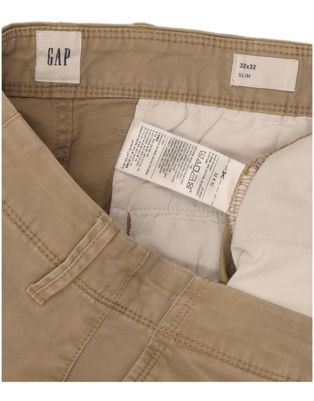 Gap Herren Slim Chino-Hose W32 L32 Beige Baumwolle