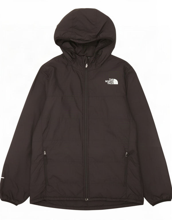 The North Face wattierte Jungenjacke mit Kapuze, 14–15 Jahre, XL, schwarzes Polyester