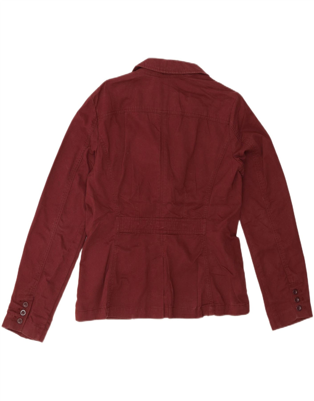 EDDIE BAUER Damen-Blazerjacke mit 3 Knöpfen, US 8, mittlere kastanienbraune Baumwolle