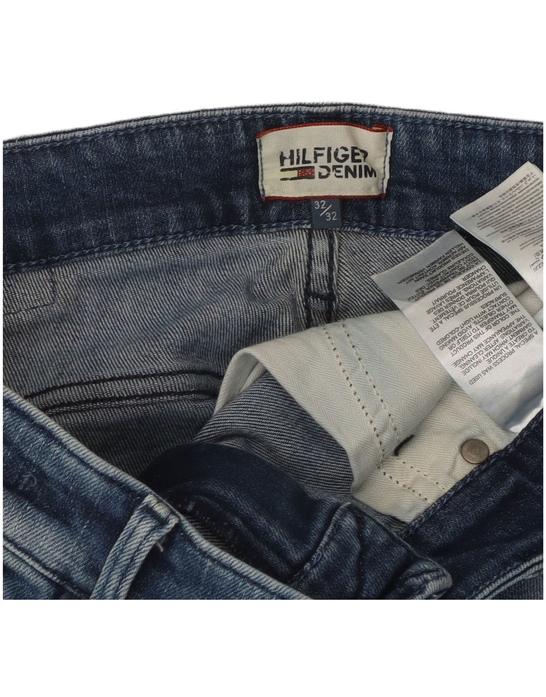 Tommy Hilfiger Herren Slim Jeans W32 L29 Blaue Baumwolle