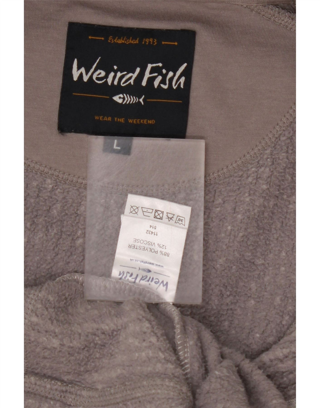 WEIRD FISH Herren Fleecejacke UK 40 Large Grau Polyester