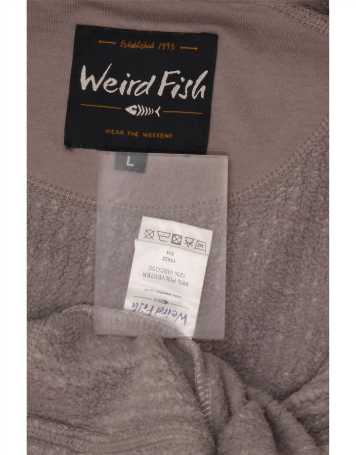 WEIRD FISH Herren Fleecejacke UK 40 Large Grau Polyester