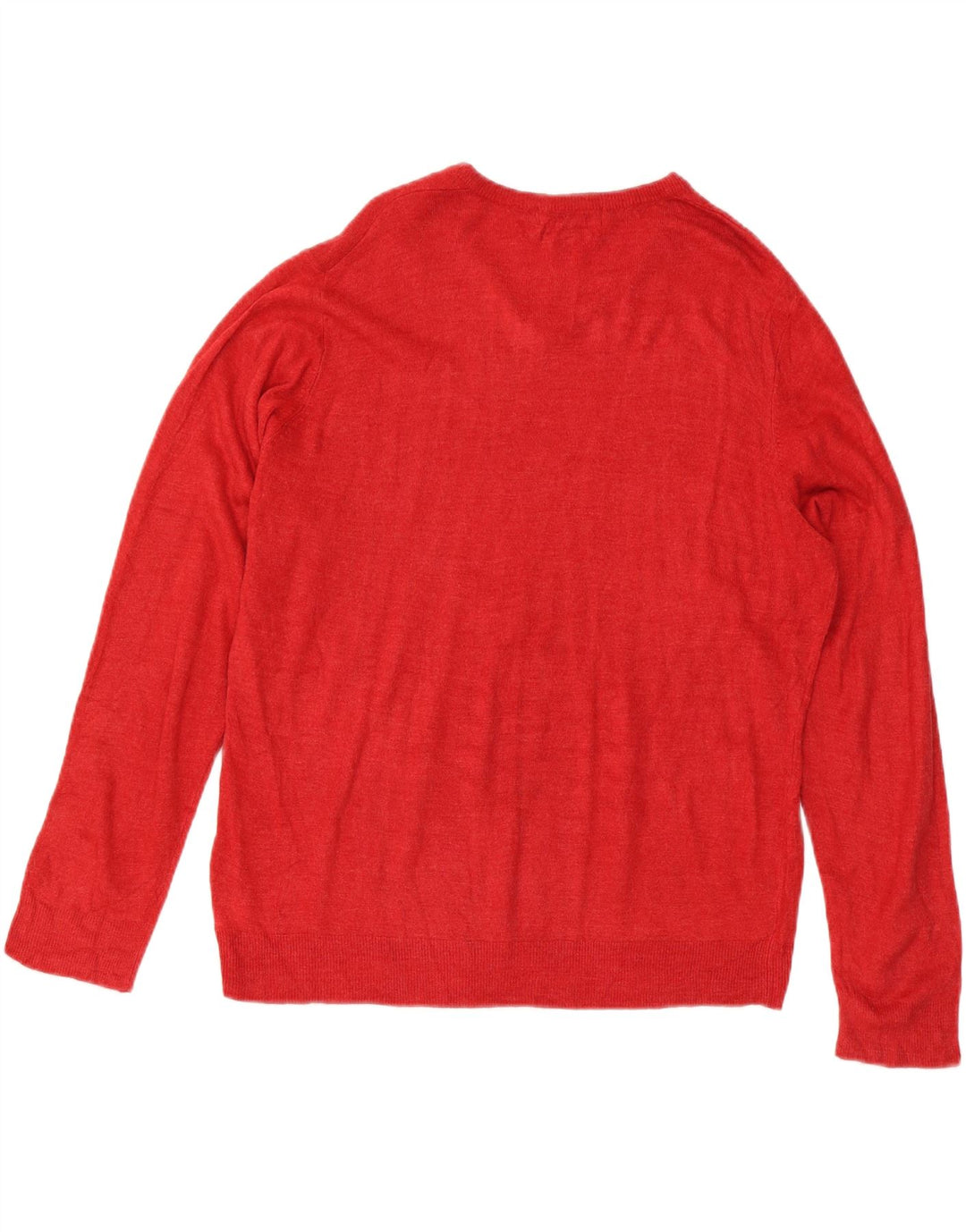 Marks & Spencer Herren-Pullover mit V-Ausschnitt, XL, rotes Acryl