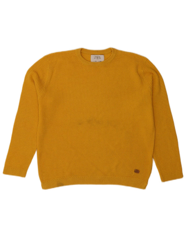 Zara Jungen-Pullover mit Rundhalsausschnitt, 9–10 Jahre, Gelb
