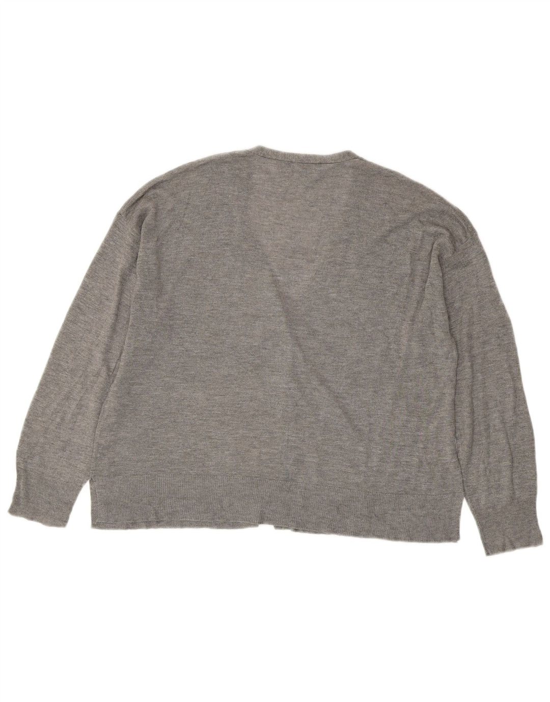 Zara Damen-Cardigan-Pullover UK 14 Mittelgraue Viskose