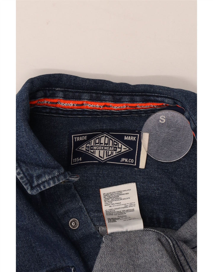 Superdry Herren-Jeanshemd, Größe S, Blau, Baumwolle