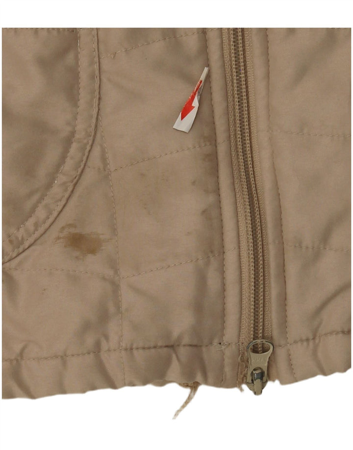 Vintage Damen Bomberjacke EU 36 Small Beige Polyester