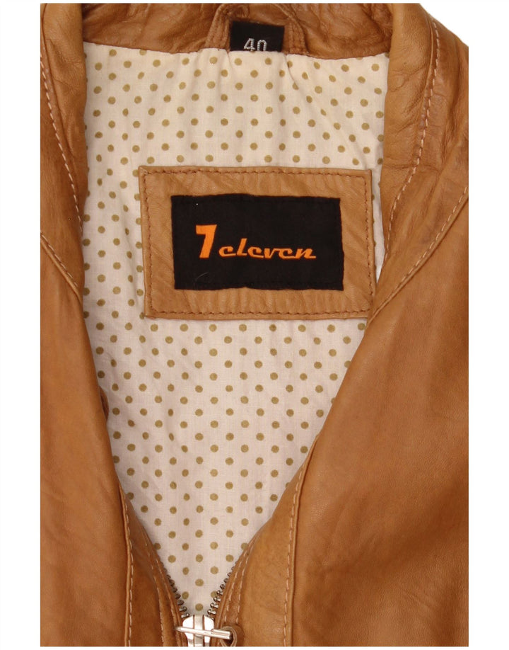 Vintage Damen Biker Lederjacke EU 40 Medium Beige