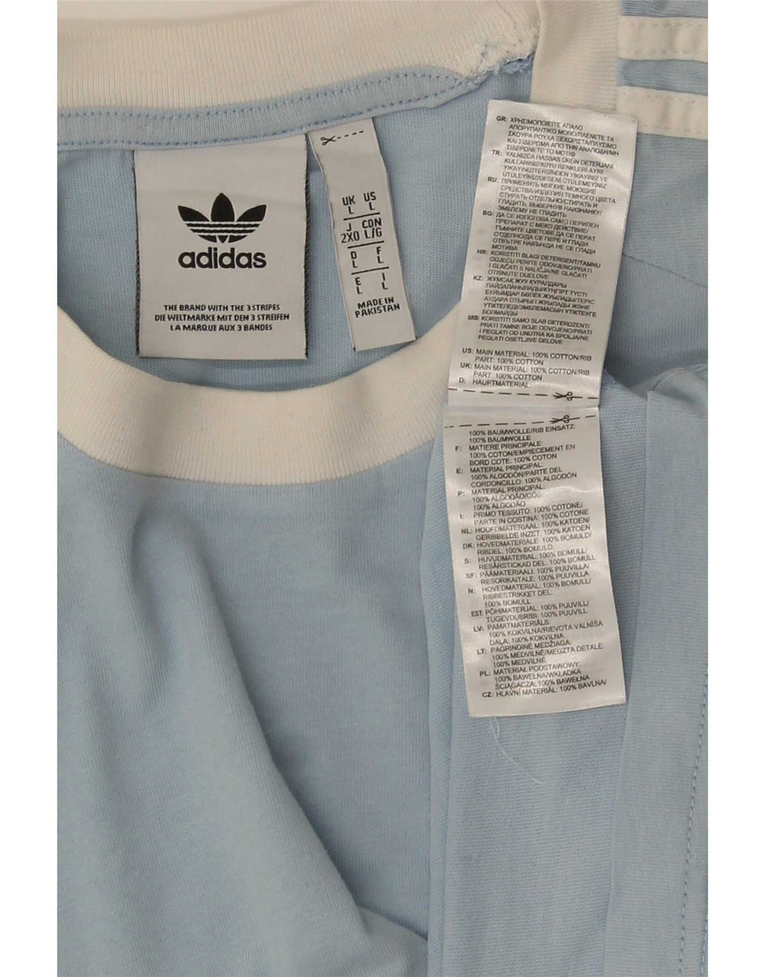 Adidas Herren T-Shirt Top Large Blau Baumwolle