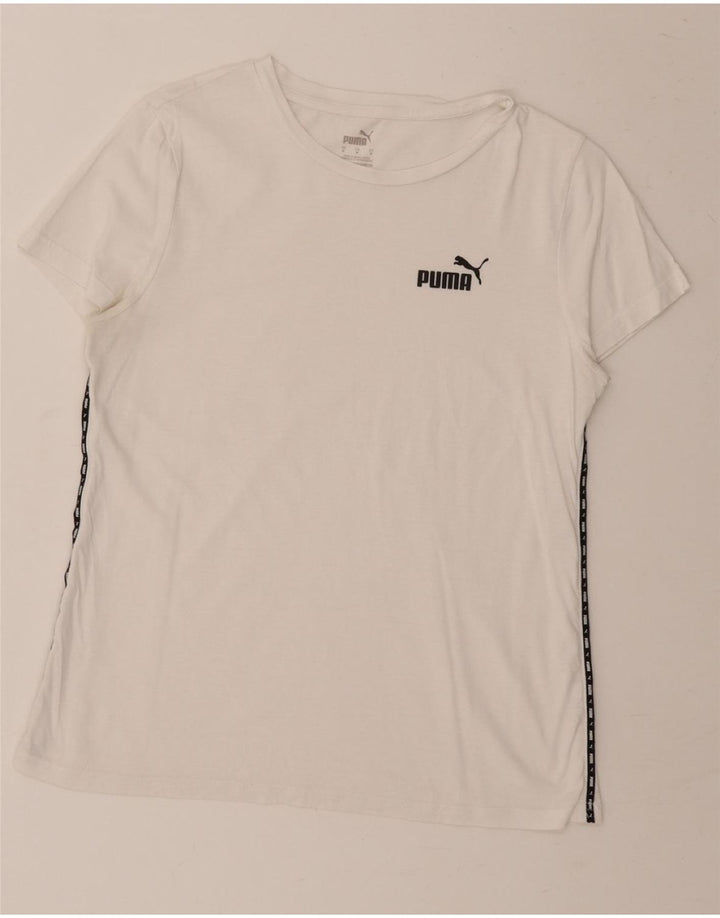 PUMA Womens T-Shirt Top UK 14 Medium White Vintage Puma and Second-Hand Puma from Messina Hembry 