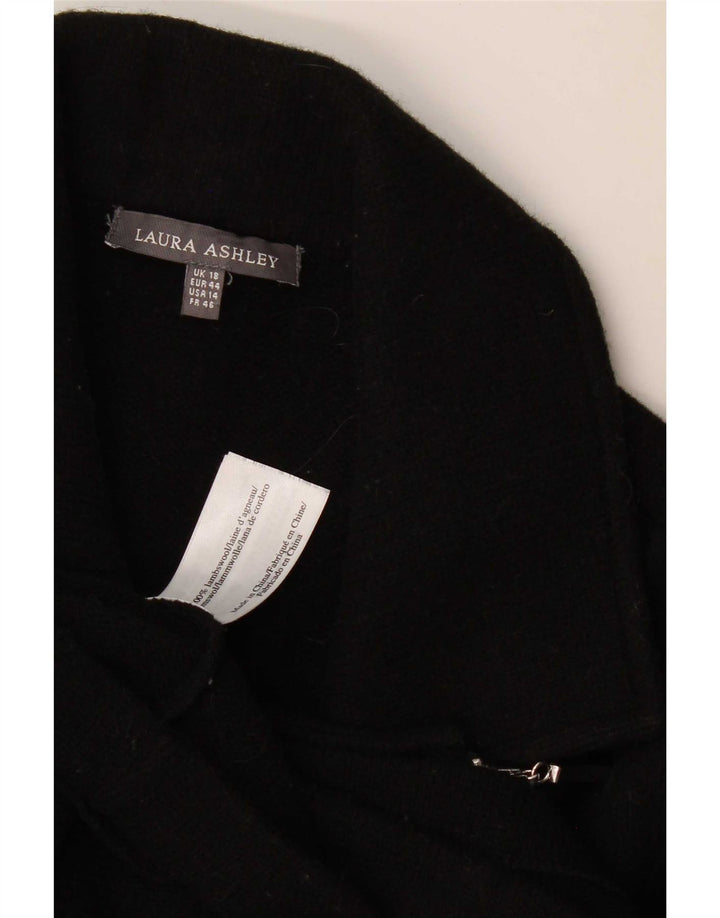 Laura Ashley Damen-Blazer mit durchgehendem Reißverschluss, UK 18, XL, schwarze Lammwolle