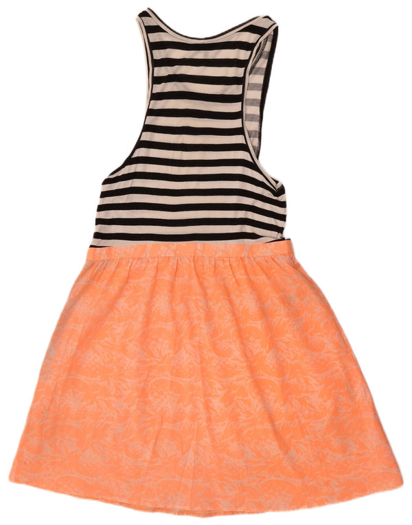Hurley Damen ärmelloses A-Linien-Kleid UK 18 XL Mehrfarbig gestreift