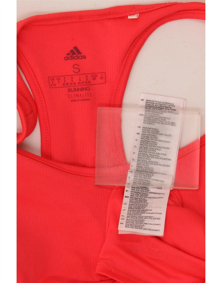 Adidas Damen Climalite Weste Top UK 8/10 Small Rot Polyester