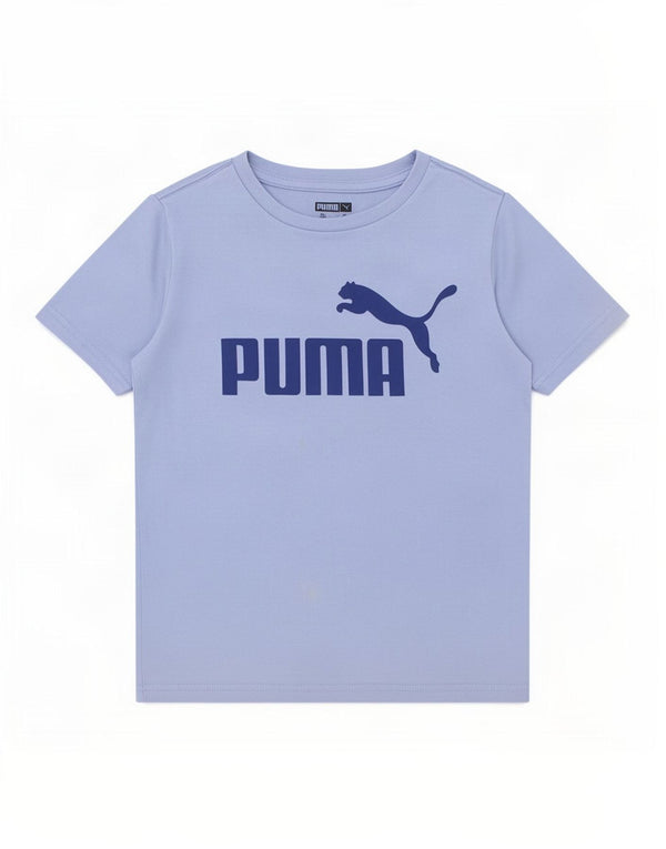 Puma Jungen T-Shirt mit Grafik, 7–8 Jahre, Größe S, blaue Baumwolle