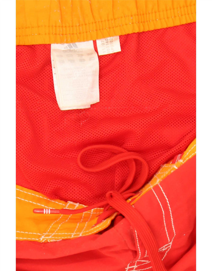 Adidas Herren-Badeshorts mit Grafik, Mittelrotes Farbblock-Polyester