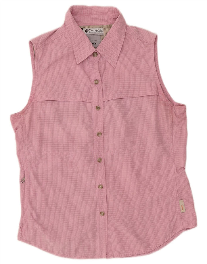 Columbia Damen ärmelloses Hemd UK 10 Small Pink Check Polyester