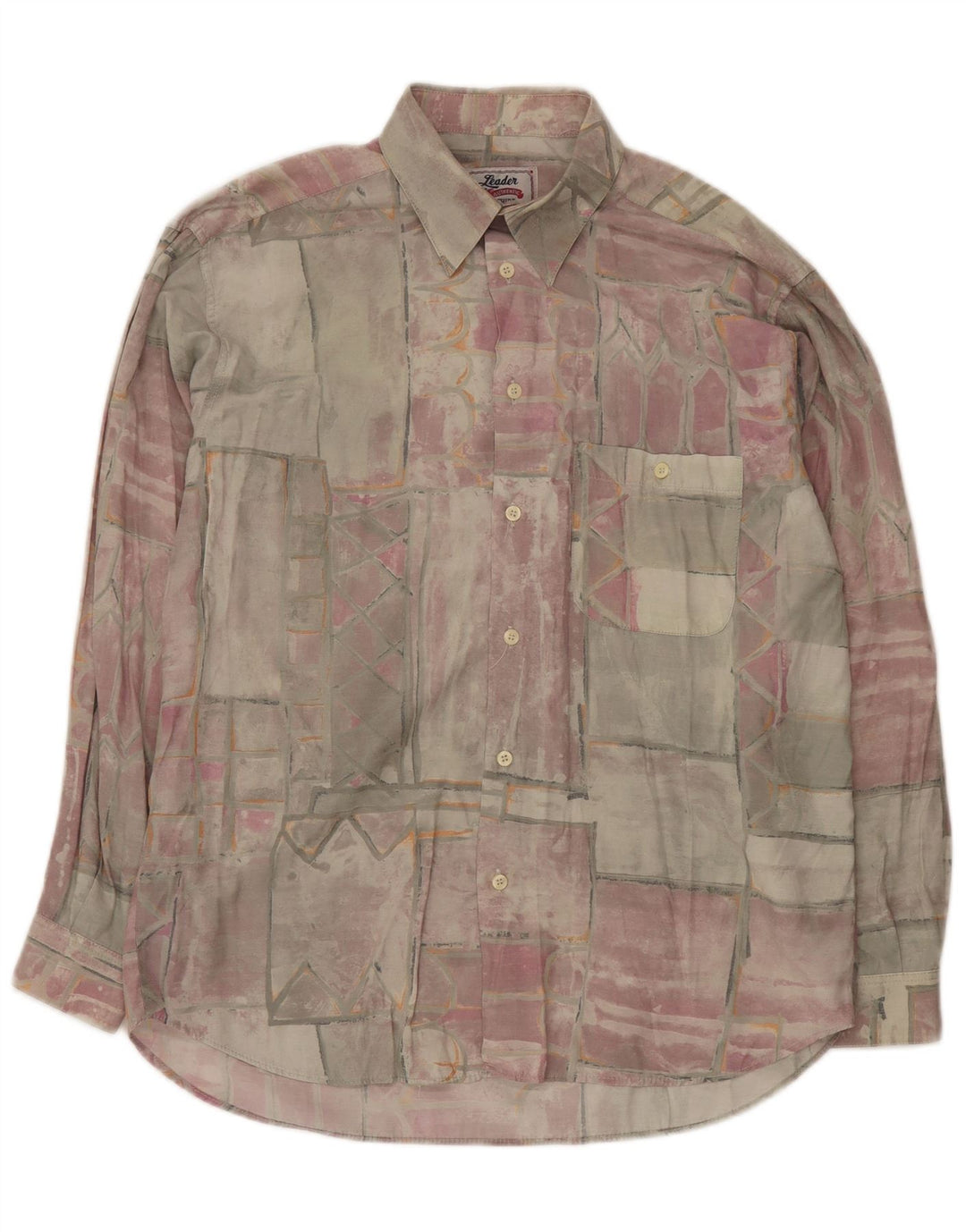 Leader Herrenhemd, groß, mehrfarbig, Patchwork-Viskose